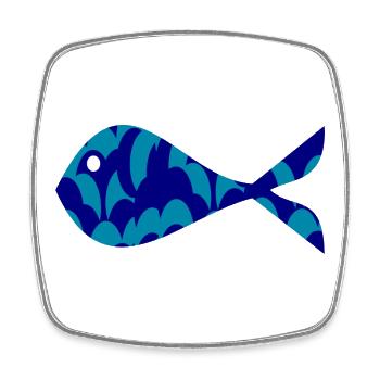 SARDINE. FISH. APRIL FOOL. EASTER. SEA - Square fridge magnet - white - Front