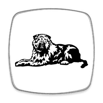 Bouvier de Flandres - Magnet carré - blanc - Devant