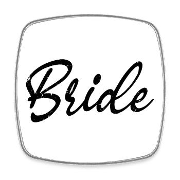 Bride Matching Engagement Bridal Shower Wedding - Square fridge magnet - white - Front