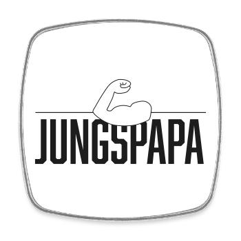 Jungspapa Power - Viereckiger Kühlschrankmagnet - Weiß - Vorne