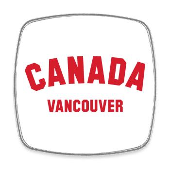 VANCOUVER, Canada Kanada - Viereckiger Kühlschrankmagnet - Weiß - Vorne
