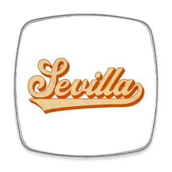 Sevilla Rétro lettrage - Magnet carré - blanc - Devant