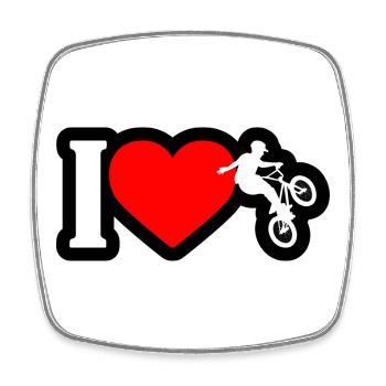 J’adore le BMX Freestyle - Magnet carré - blanc - Devant