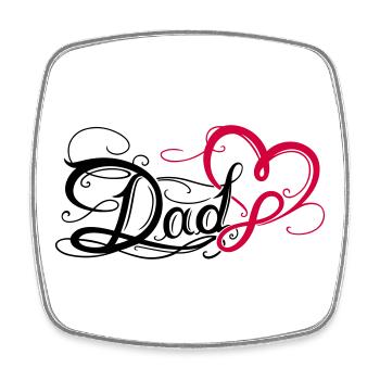 Dad Papa Vatertag Tattoo - Viereckiger Kühlschrankmagnet - Weiß - Vorne