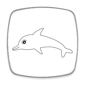 Dolphin Dolphins - Square fridge magnet - white - Front