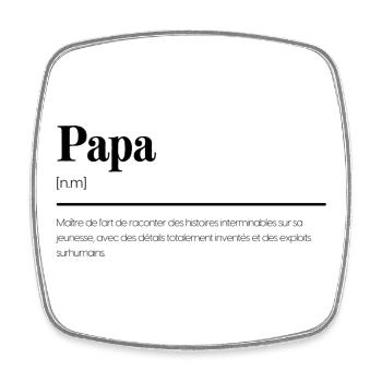 Papa - Cadeau original, définition - Magnet carré - blanc - Devant