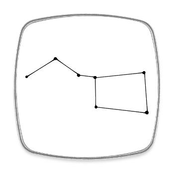 Constellation Big Dipper - Square fridge magnet - white - Front