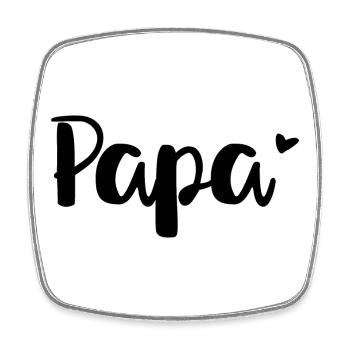 Papa Herz Design für alle werdende Väter - Viereckiger Kühlschrankmagnet - Weiß - Vorne