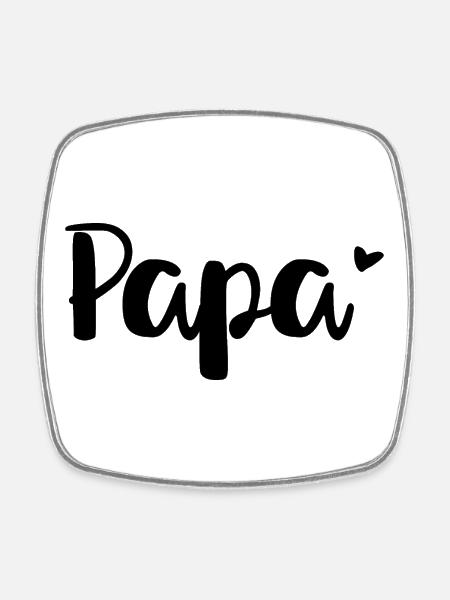 Daddy heart design for all fathers-to-be - Square fridge magnet - white