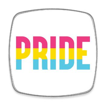 Mois de la fierté LGBT - Fierté pansexuelle - Magnet carré - blanc - Devant
