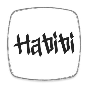 Ha - Square fridge magnet - white - Front