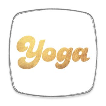 Yoga Gold Schnoerkel Méditation Fan Yogi Hobby - Magnet carré - blanc - Devant