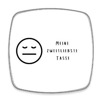 Meine zweitliebste Tasse - Viereckiger Kühlschrankmagnet - Weiß - Vorne