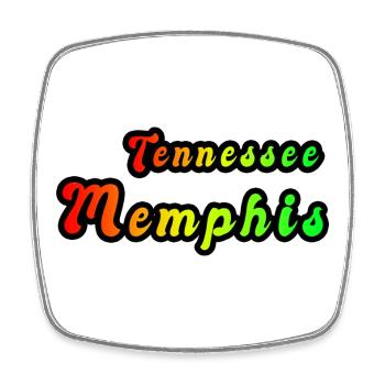Memphis Tennessee Regenbogen Design - Viereckiger Kühlschrankmagnet - Weiß - Vorne
