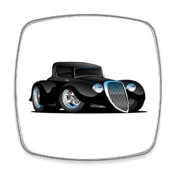 Midnight Muscle: Power in Black - Square fridge magnet - white - Front
