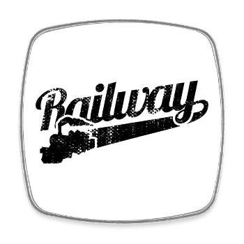 Railroad - Square fridge magnet - white - Front