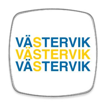 VÄSTERVIK Sweden Sverige Schweden Flagge - Viereckiger Kühlschrankmagnet - Weiß - Vorne