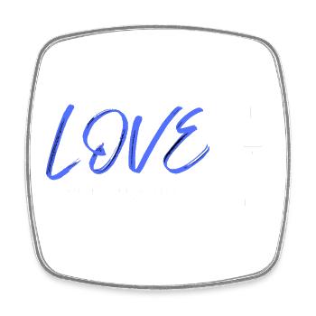 Love rugby blue - Magnet carré - blanc - Devant