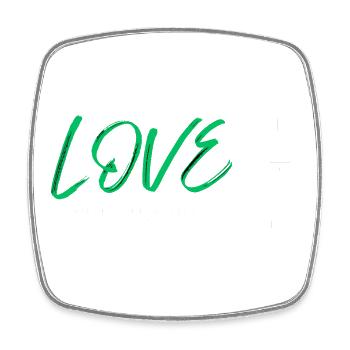 Love rugby green - Magnet carré - blanc - Devant