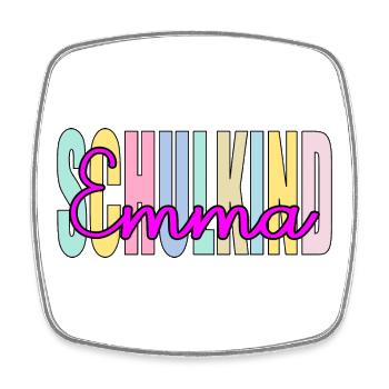 Schulkind Mädchen Emma Name - Viereckiger Kühlschrankmagnet - Weiß - Vorne