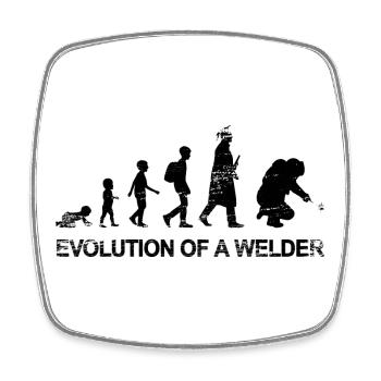 Development of a welder - Square fridge magnet - white - Front