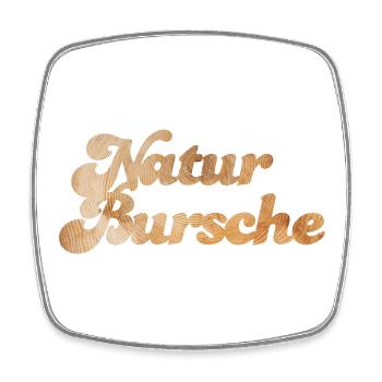 Naturbursche Handschrift Holz Maserung Outdoor Fan - Viereckiger Kühlschrankmagnet - Weiß - Vorne
