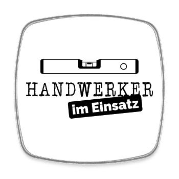 Handwerker im Einsatz Wasserwaage Handwerk Bau - Viereckiger Kühlschrankmagnet - Weiß - Vorne