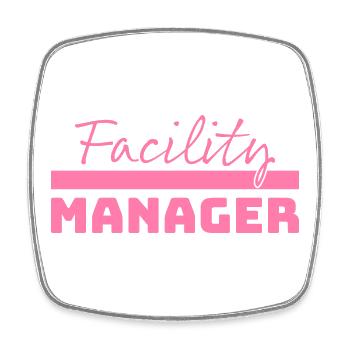 Tshirt Facility Manager rosa - Viereckiger Kühlschrankmagnet - Weiß - Vorne