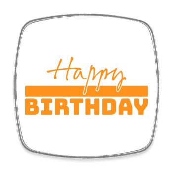 Tshirt happy birthday - Viereckiger Kühlschrankmagnet - Weiß - Vorne