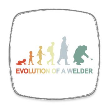 Vintage Welding Evolution - Square fridge magnet - white - Front