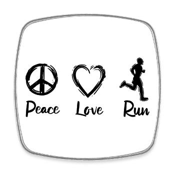 I love running - Square fridge magnet - white - Front