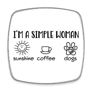 sunshine, coffee, dogs - Viereckiger Kühlschrankmagnet - Weiß - Vorne