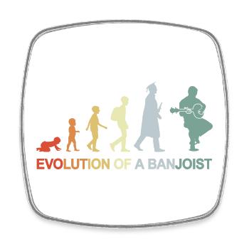 Banjo Player Evolution - Square fridge magnet - white - Front