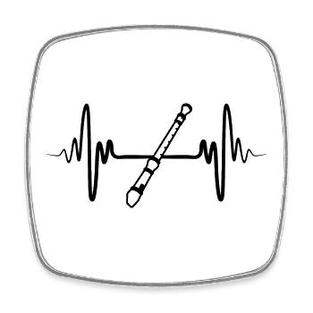 Flute - Square fridge magnet - white - Front