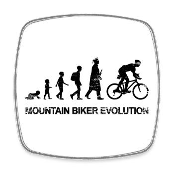 Development of a mountain biker - Square fridge magnet - white - Front