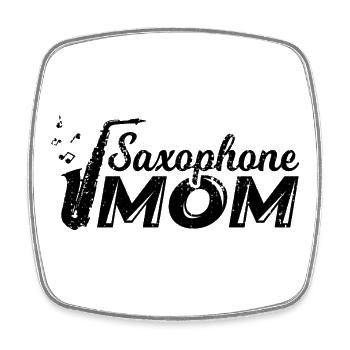 Saxophon Mama - Viereckiger Kühlschrankmagnet - Weiß - Vorne