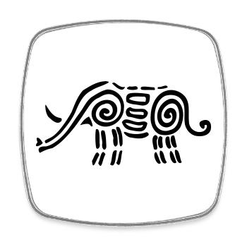 Elephant1 - Square fridge magnet - white - Front