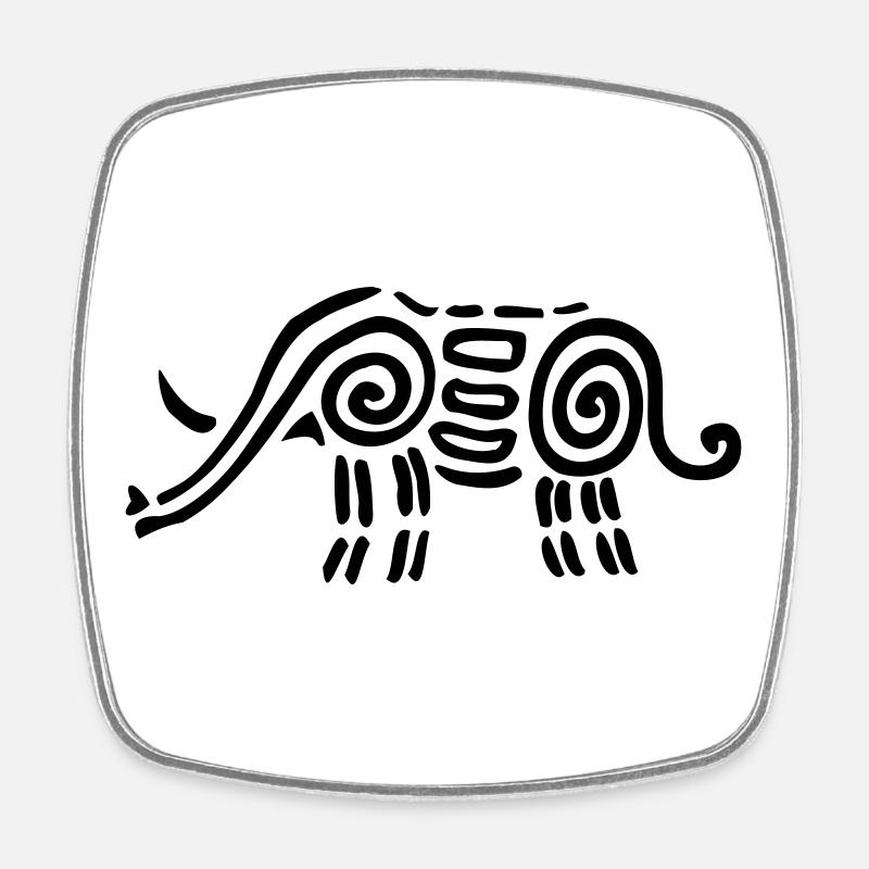 Elefant1 - Viereckiger Kühlschrankmagnet - Weiß