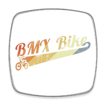 Vintage BMX Bike - Square fridge magnet - white - Front
