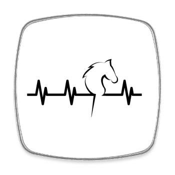Hobby Horsing Herzschlag - Viereckiger Kühlschrankmagnet - Weiß - Vorne