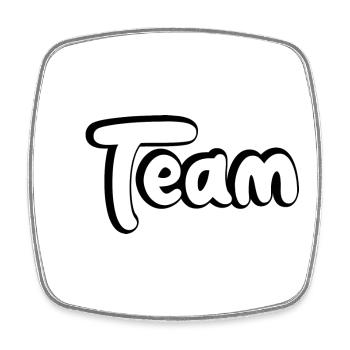Team Comic Style Design for the Team - Square fridge magnet - white - Front
