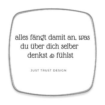 denkst fühlst 3 - Viereckiger Kühlschrankmagnet - Weiß - Vorne