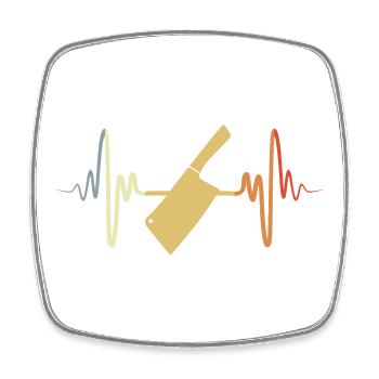 Ligne de cœur ECG Cleaver - Magnet carré - blanc - Devant