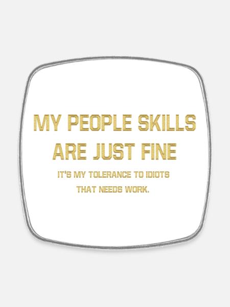 Bold Self-Assertion Typography Design - Square fridge magnet - white