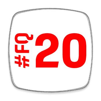 FQ20-KARTON - Viereckiger Kühlschrankmagnet - Weiß - Vorne
