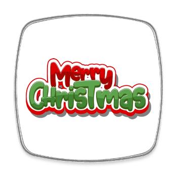 Joyeux Noël Graphique de script gras - Magnet carré - blanc - Devant