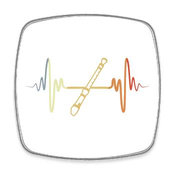 Retro Flute - Square fridge magnet - white - Front