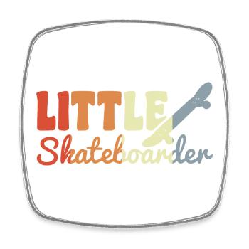 Petit Skateboarder Look Vintage - Magnet carré - blanc - Devant