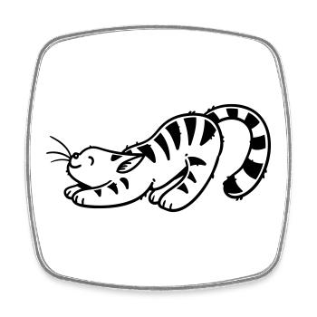 Cartoon Kitten - Square fridge magnet - white - Front