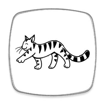 Cartoon Kitten - Square fridge magnet - white - Front